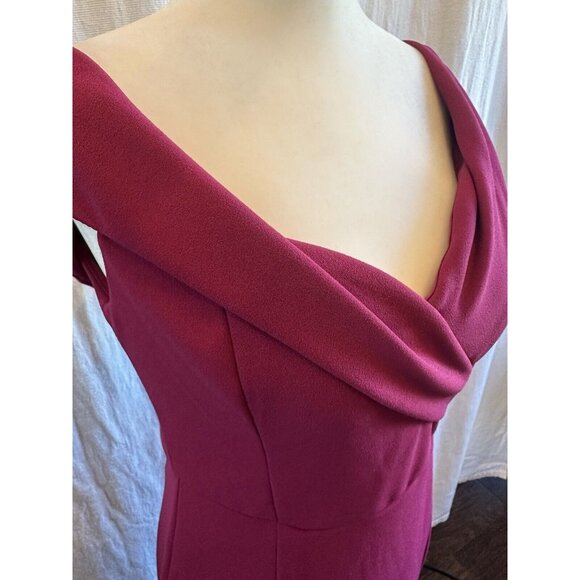 NWT Lulus Womens Maxi Dress Size M Song‎ of Love Magenta Pink Off-The-Shoulder - Picture 11 of 16